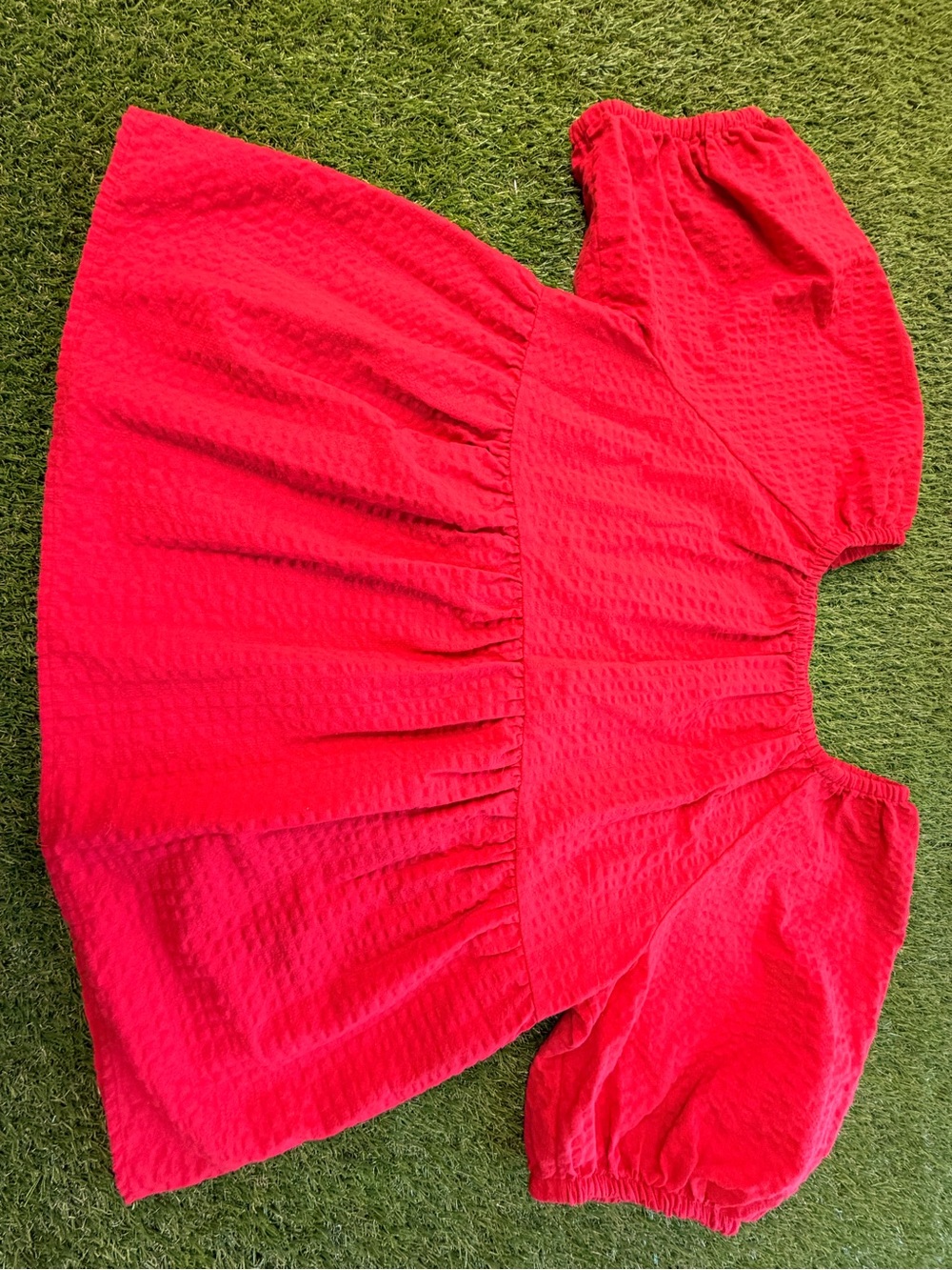 Old Navy Red Textured Babydoll Top